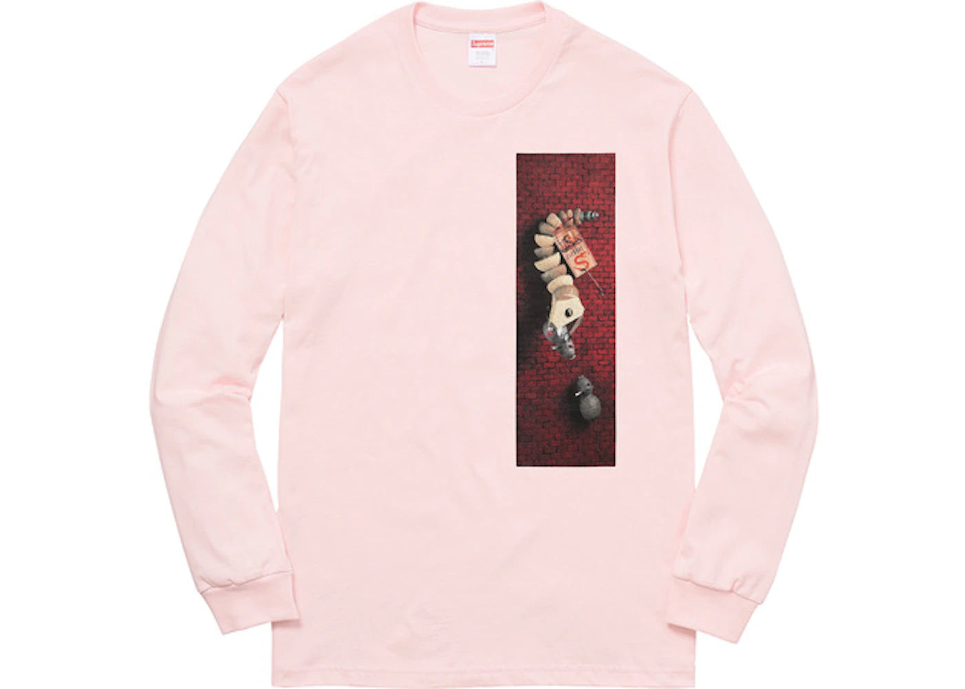 Supreme Mike Hill Snake Trap Long Sleeve Tee Pale Pink