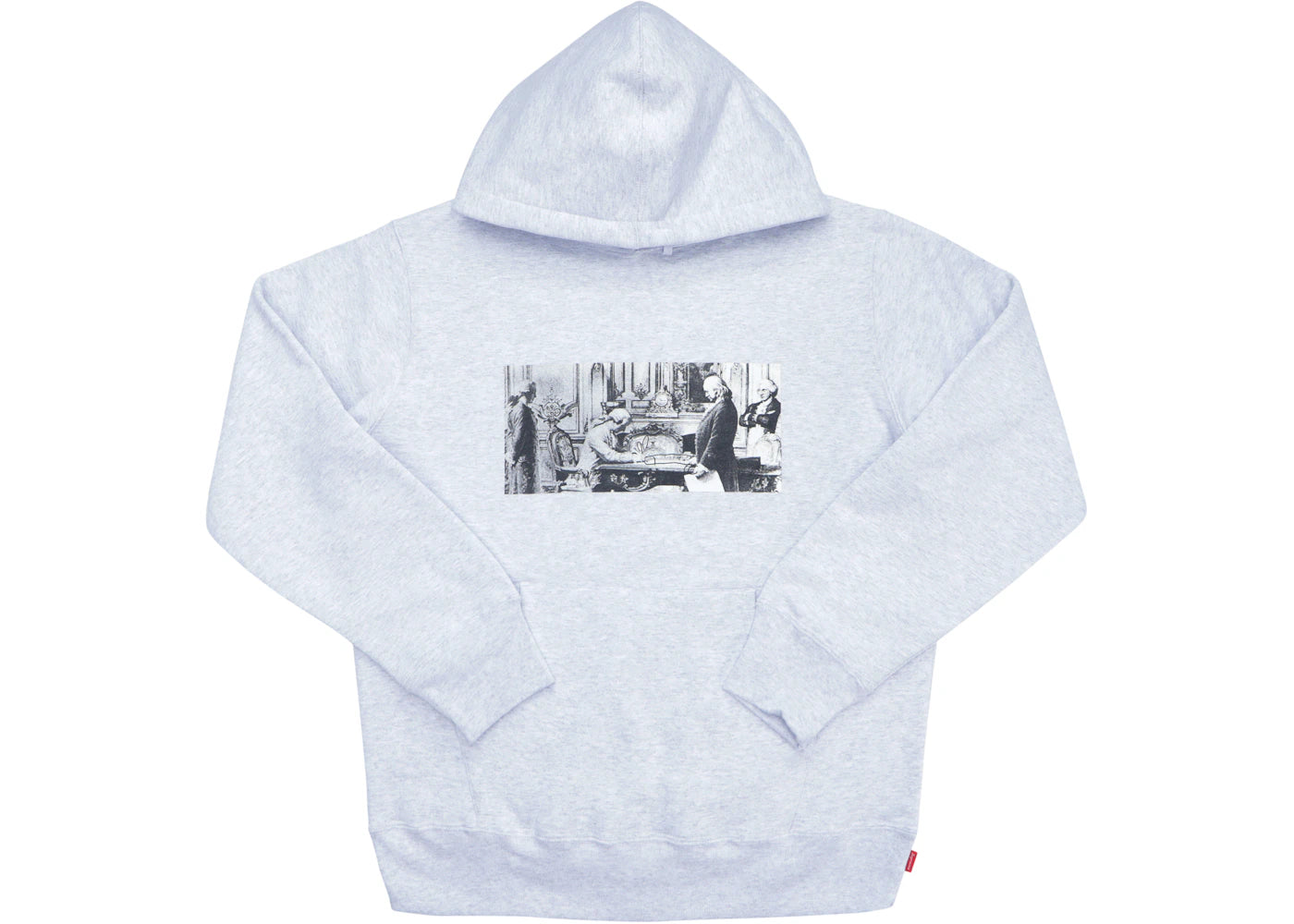 Supreme Mike Kelley Franklin Signing the Treaty of Alliance with French Officials Hooded Sweatshirt Ash Grey