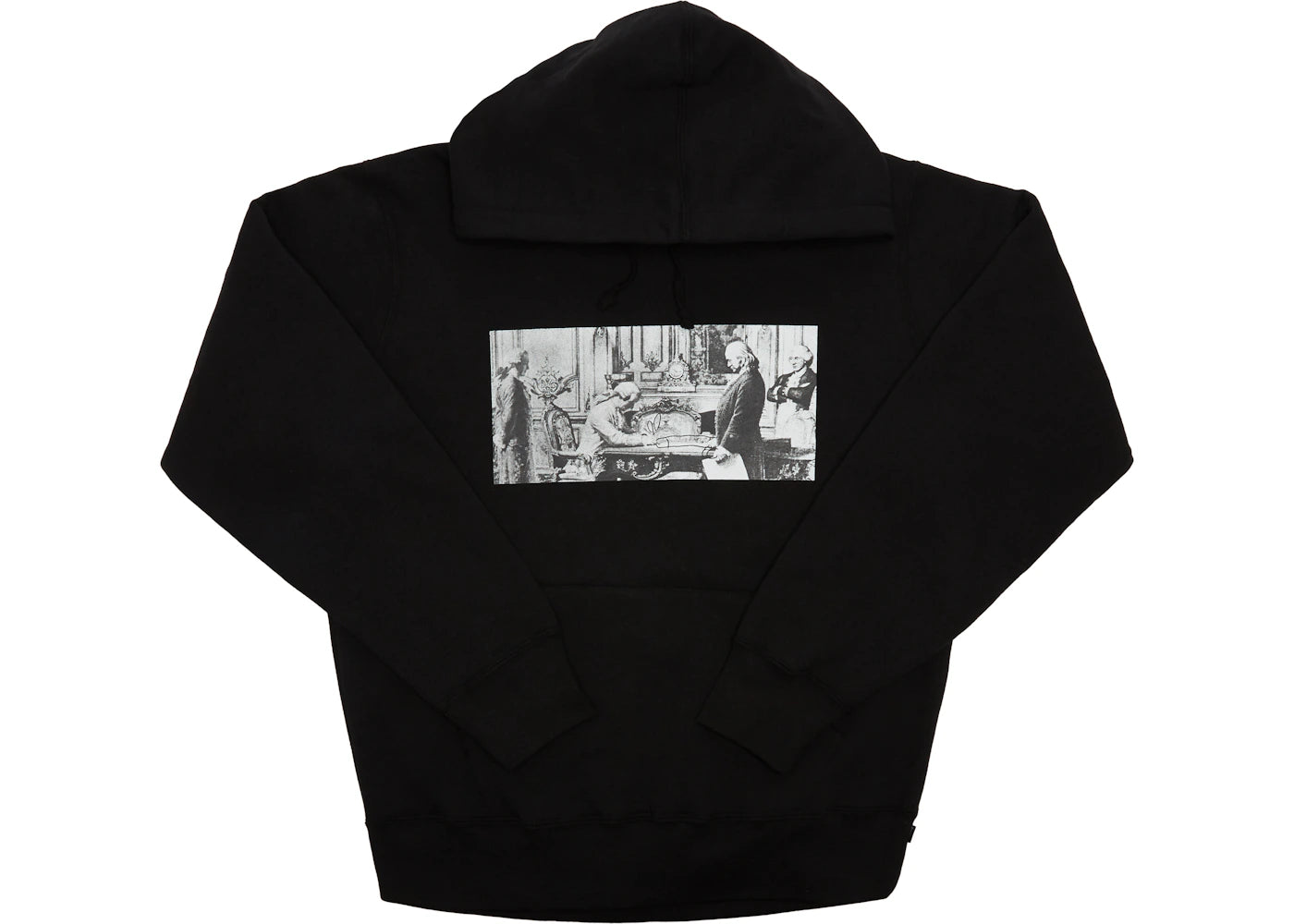 Supreme Mike Kelley Franklin Signing the Treaty of Alliance with French Officials Hooded Sweatshirt Black