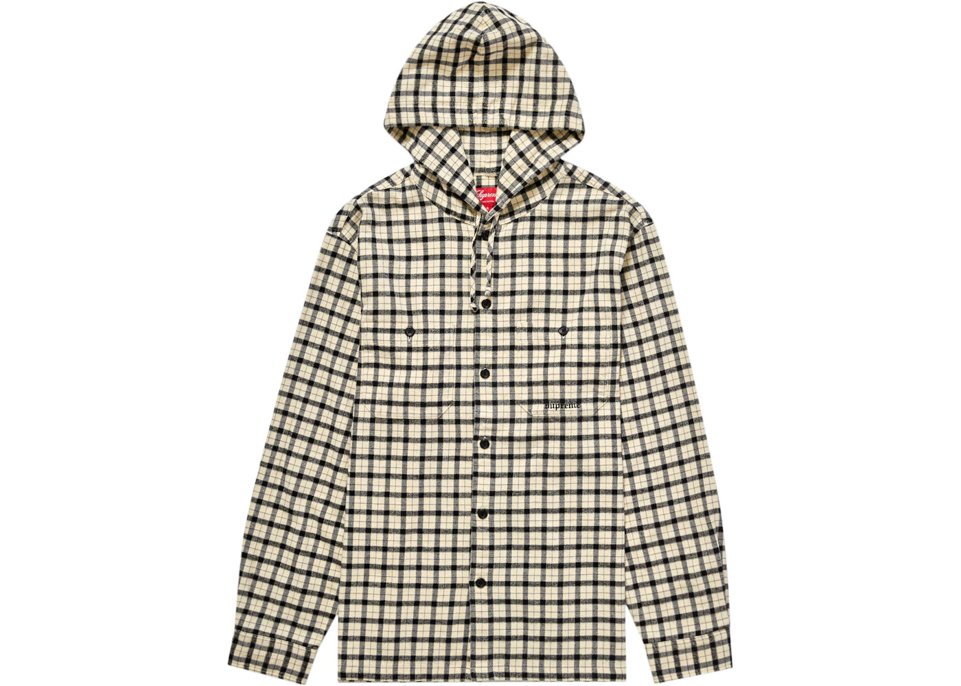 Supreme Mini Plaid Hooded Shirt White