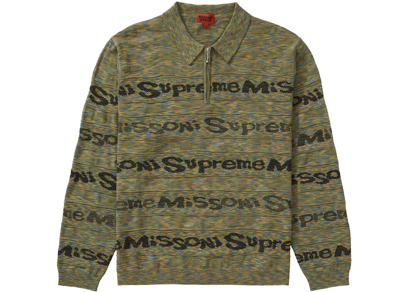 Supreme Missoni Zip L/S Polo Lime