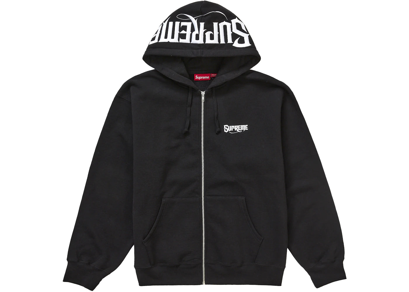 Supreme Mister Cartoon Zip Up Hooded Sweatshirt Black