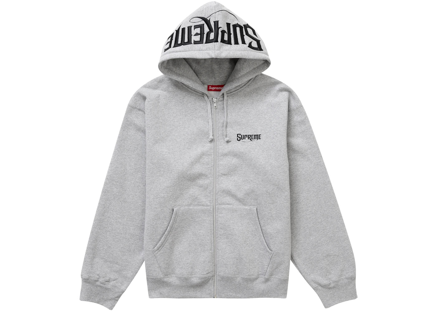 Supreme Mister Cartoon Zip Up Hooded Sweatshirt Heather Grey