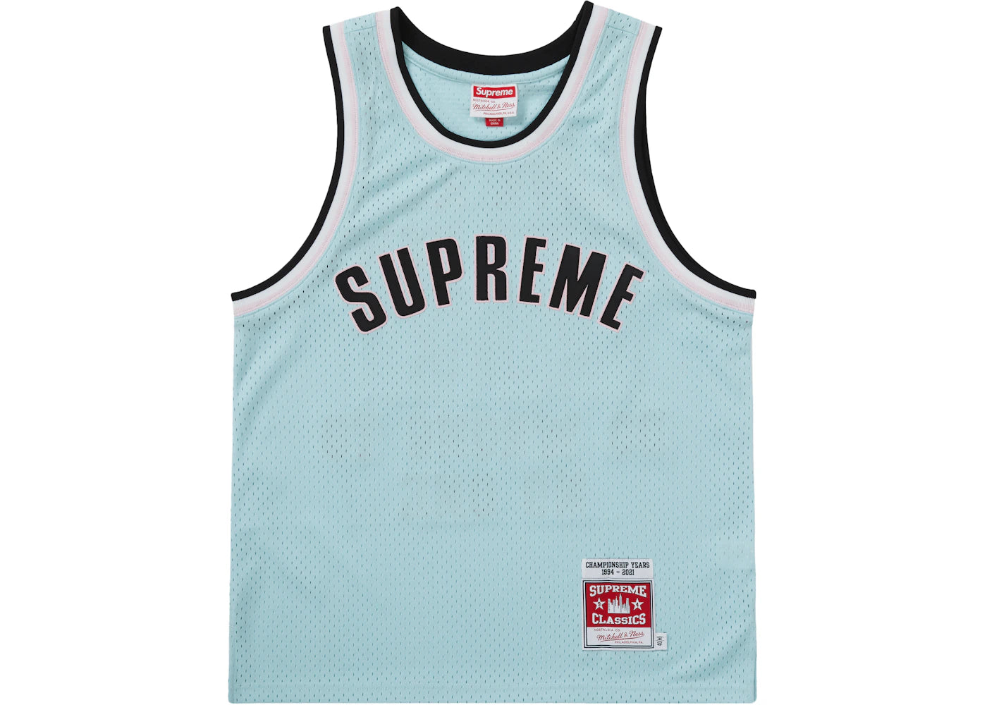 Supreme Mitchell & Ness Basketball Jersey Light Blue