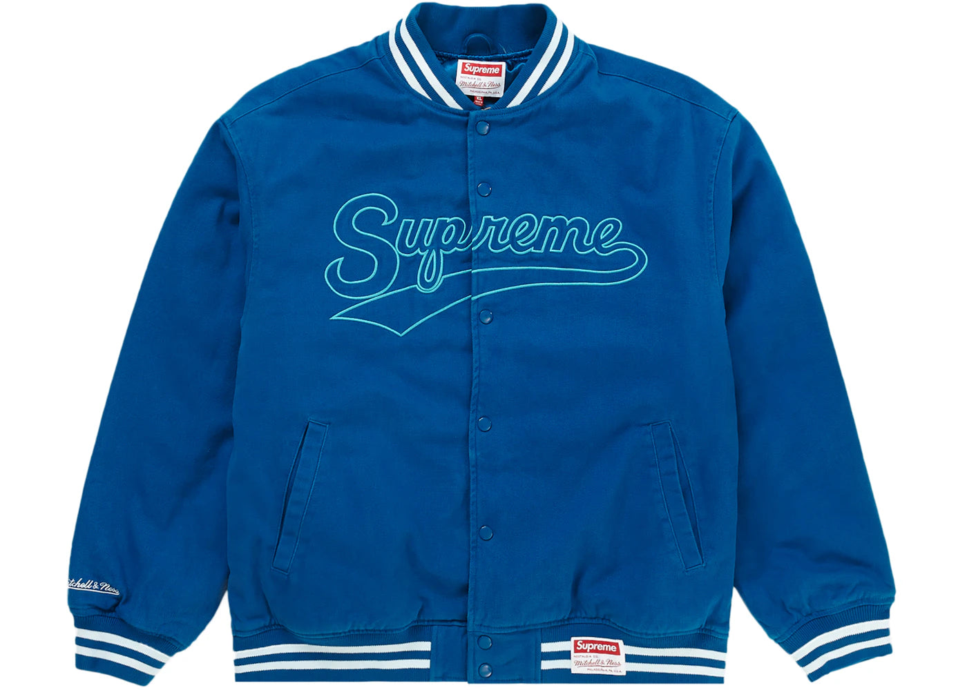 Supreme Mitchell & Ness Doughboy Twill Varsity Jacket Blue