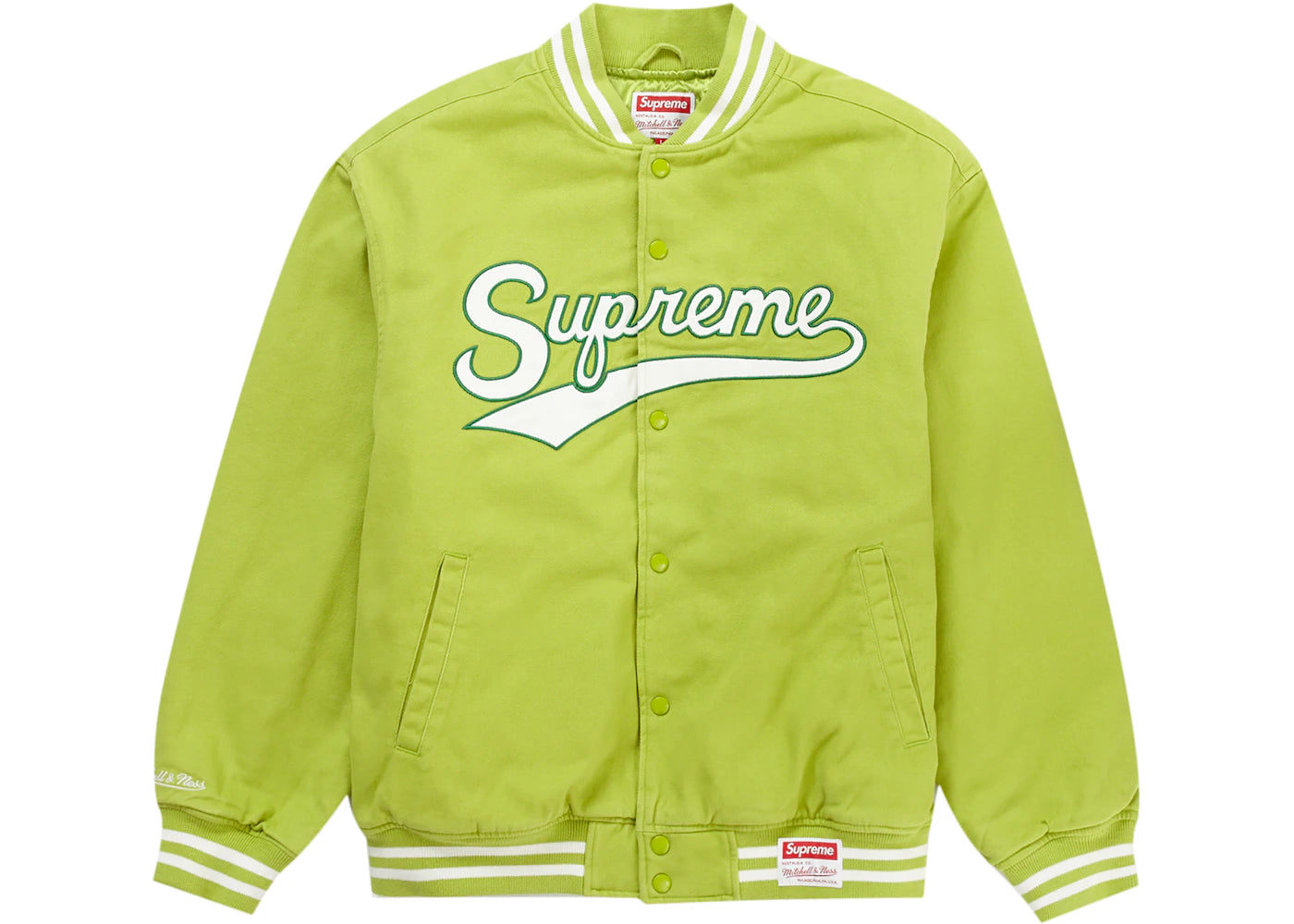 Supreme Mitchell & Ness Doughboy Twill Varsity Jacket Green