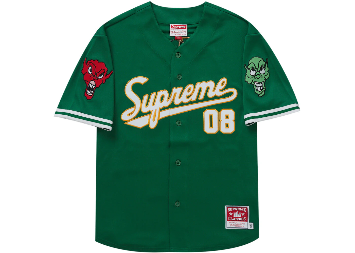 Supreme Mitchell & Ness Downtown Hell Baseball Jersey Green