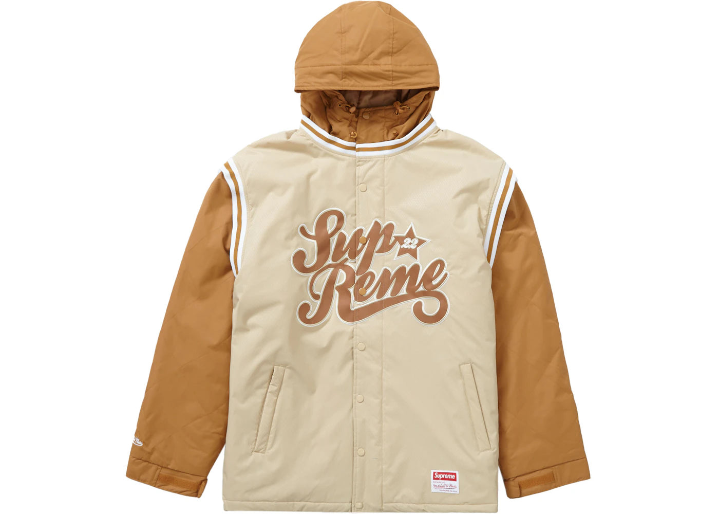 Supreme Mitchell & Ness Quilted Sports Jacket Tan