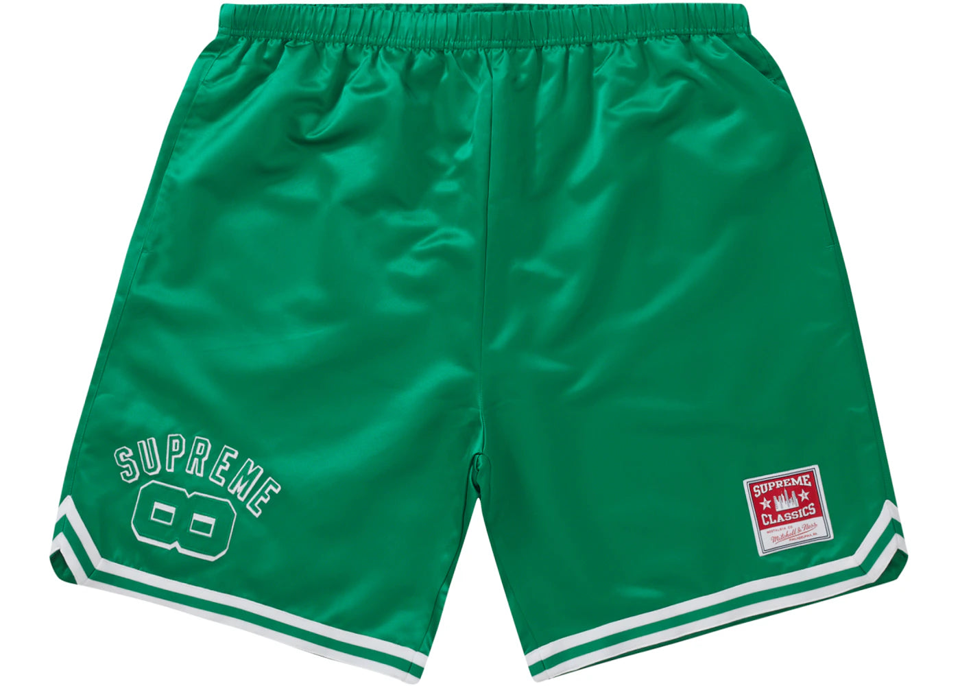 Supreme Mitchell & Ness Satin Basketball Short Green