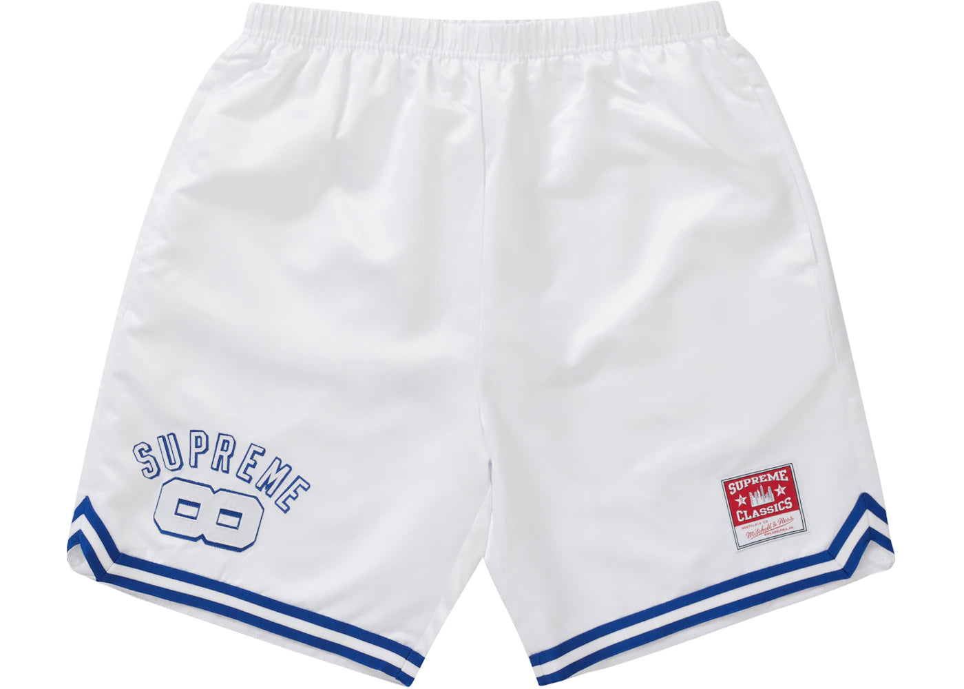 Supreme Mitchell & Ness Satin Basketball Short White