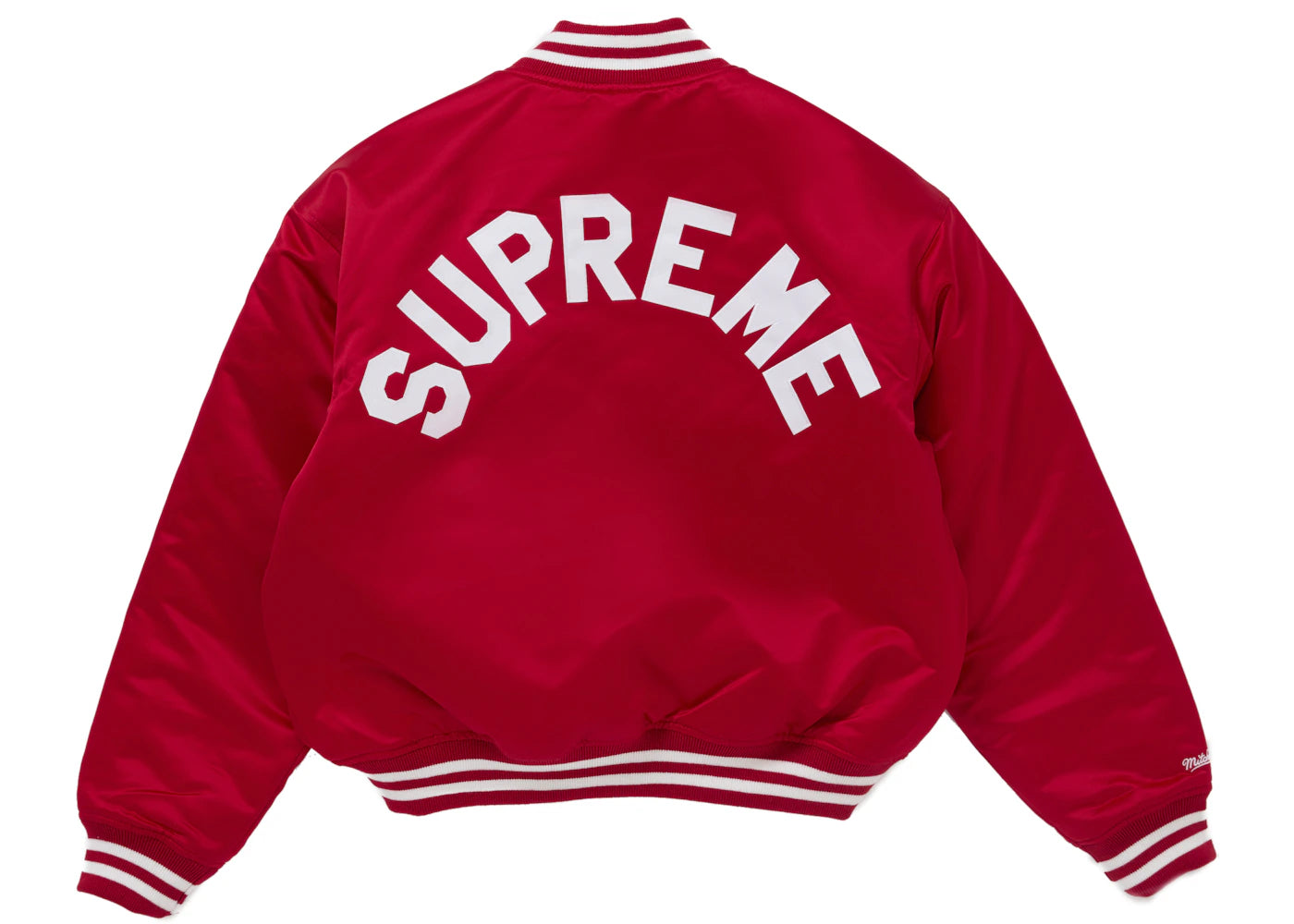 Supreme Mitchell & Ness Satin Varsity Jacket (FW24) Red