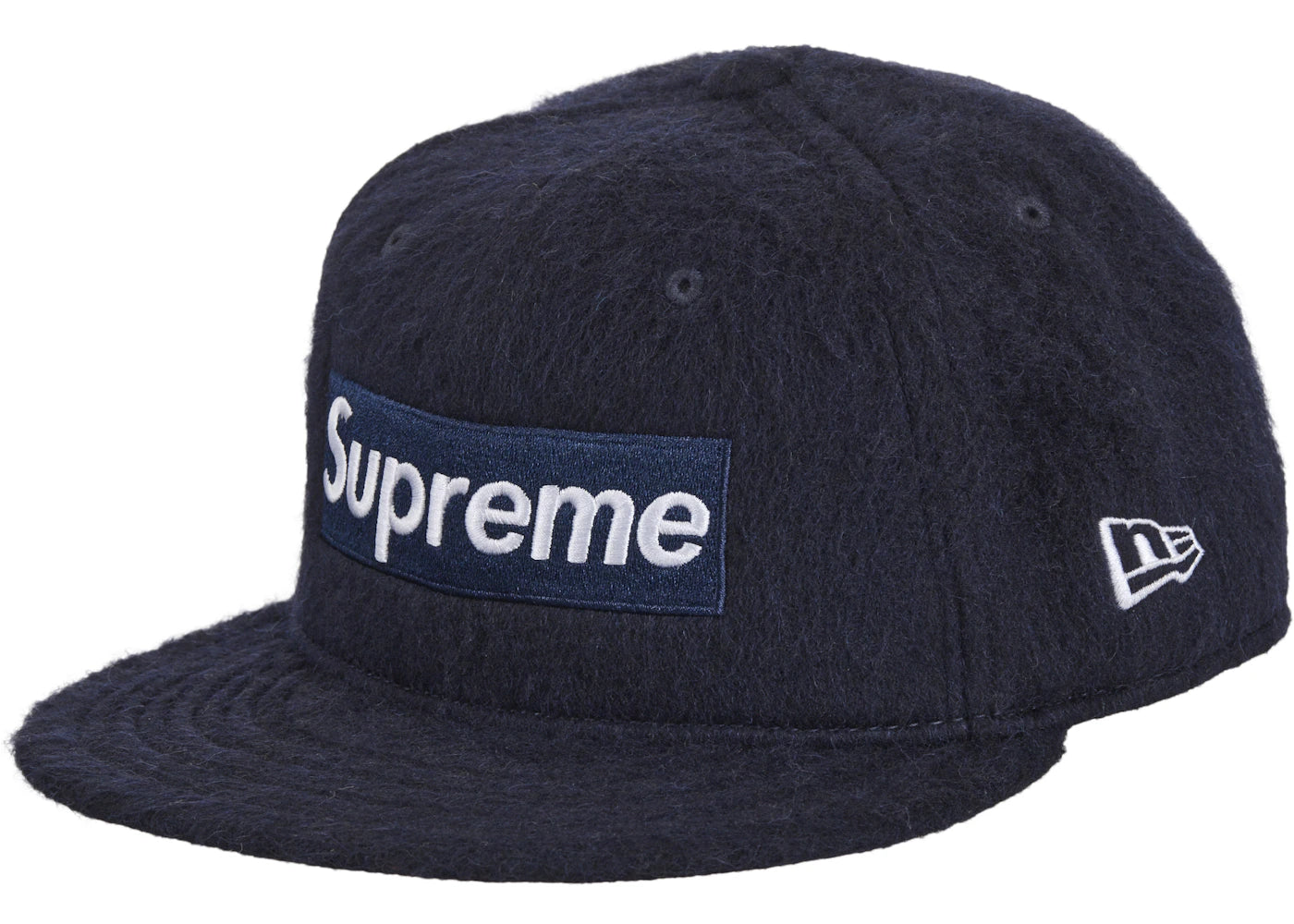 Supreme Mohair Box Logo New Era Cap Navy