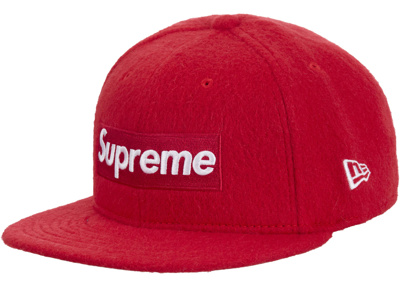 Supreme Mohair Box Logo New Era Cap Red