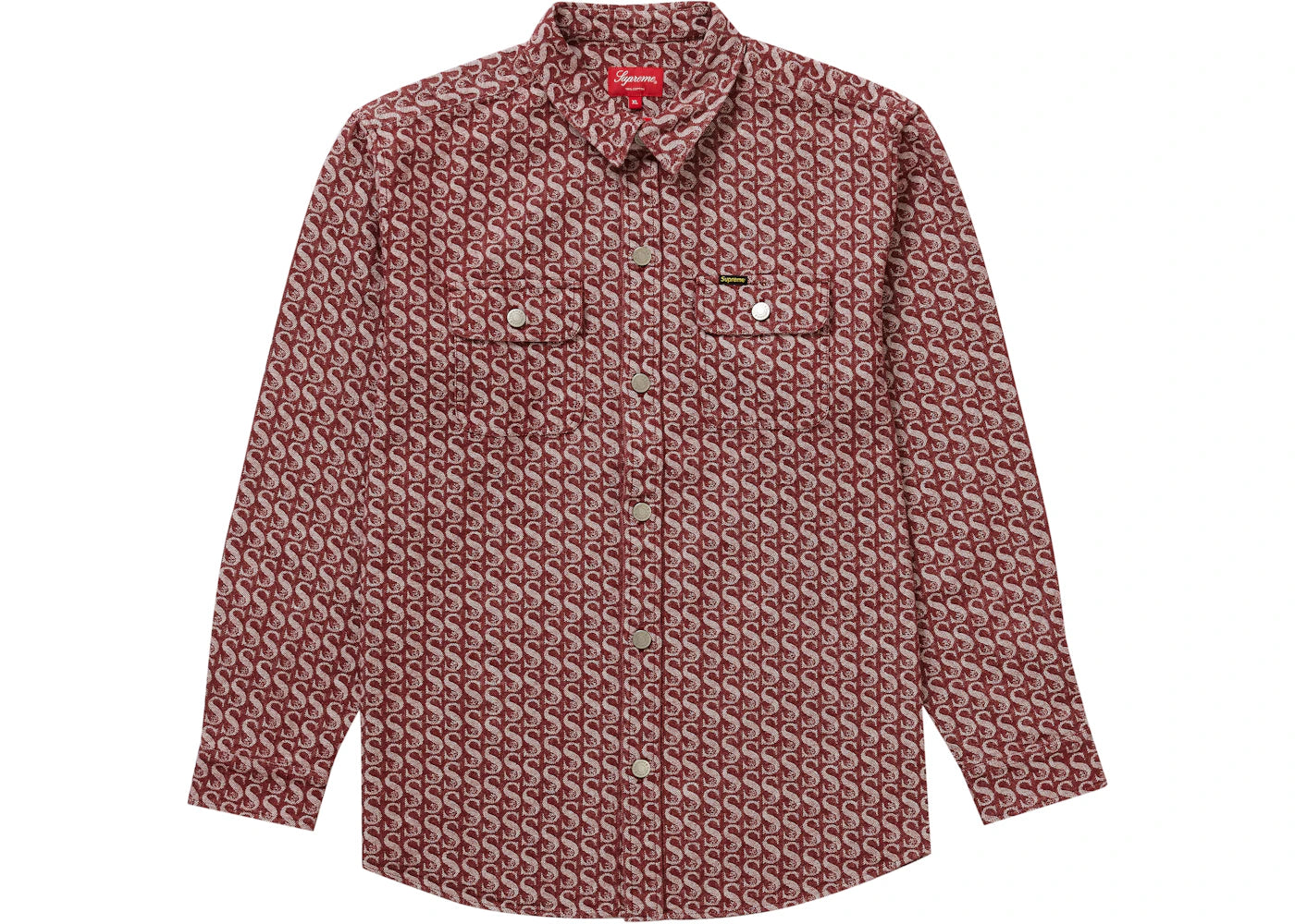 Supreme Monogram Denim Shirt Red