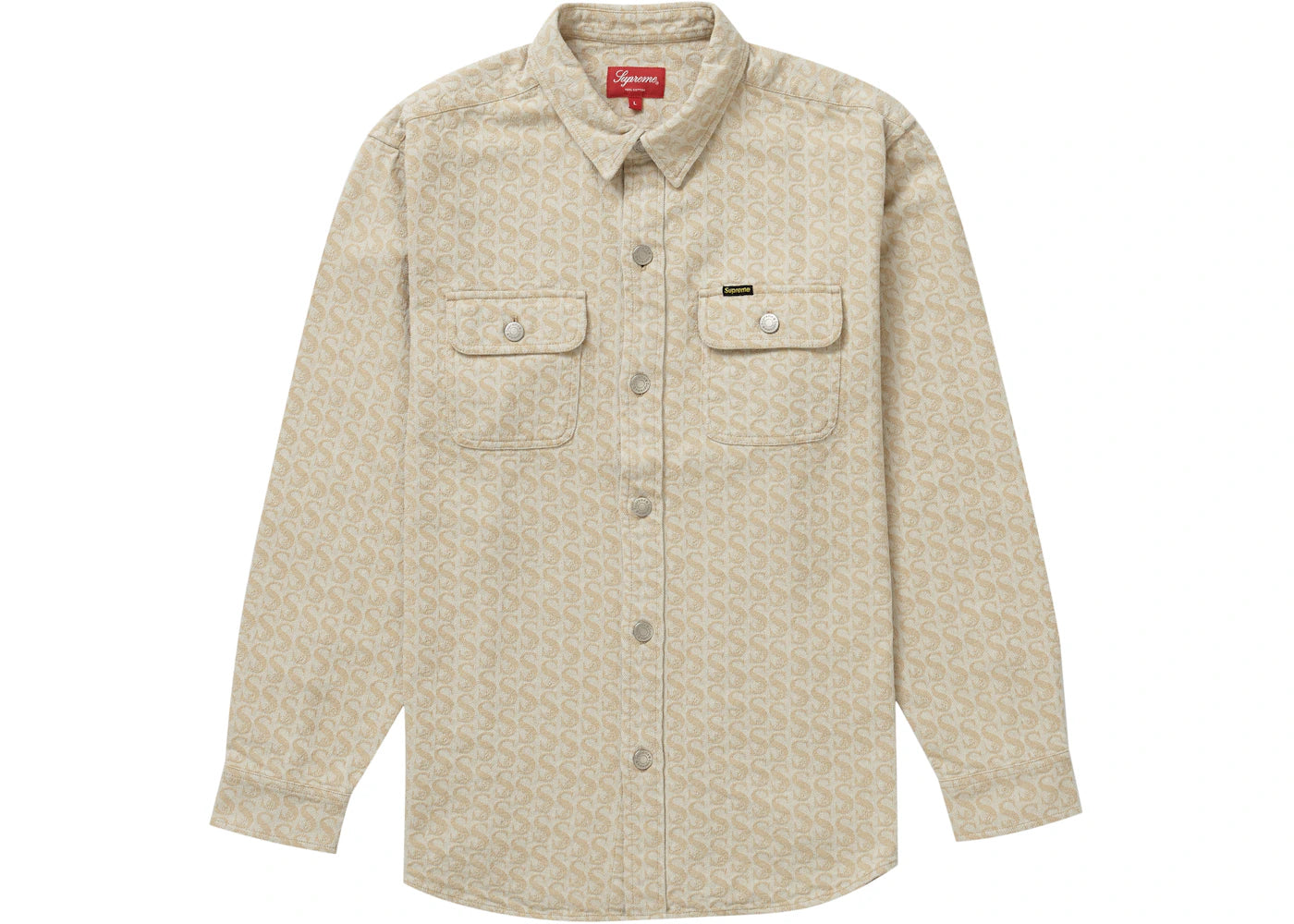 Supreme Monogram Denim Shirt Tan