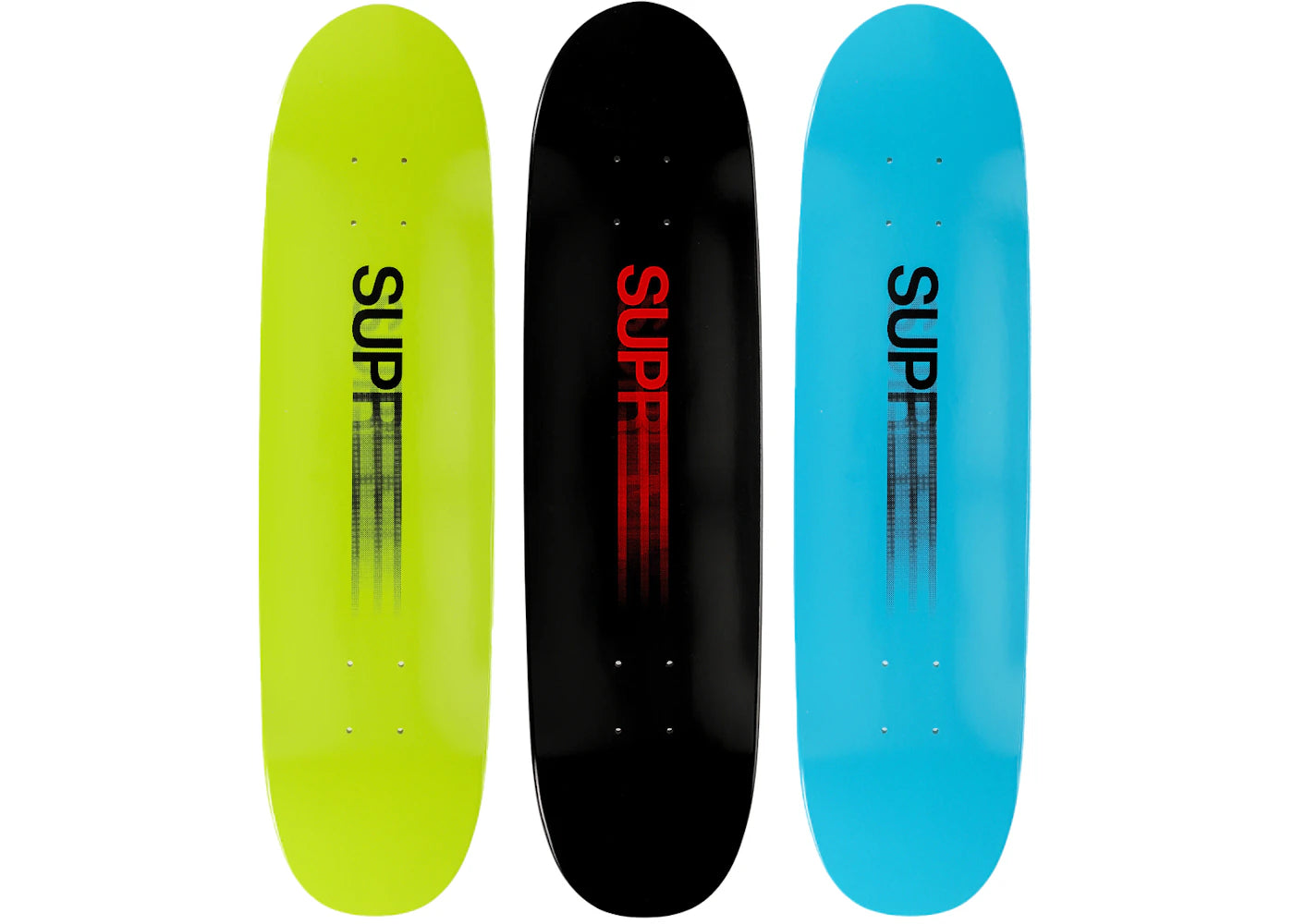 Supreme Motion Logo Cruiser Skateboard Deck Black/Blue/Lime Set