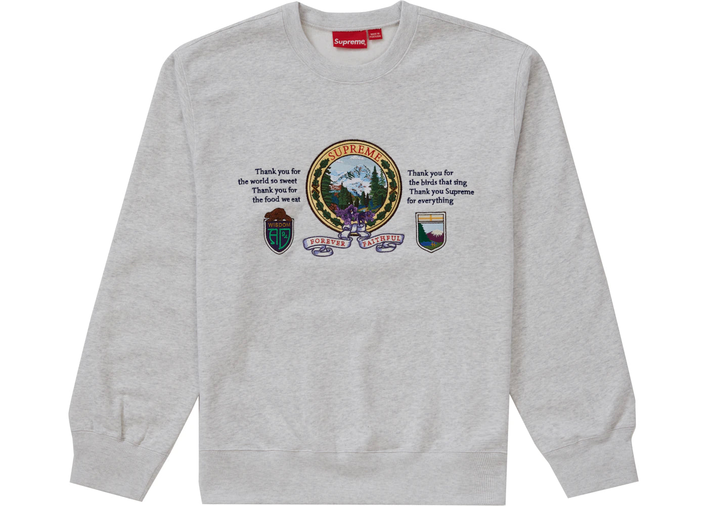 Supreme Mountain Crewneck Ash Grey