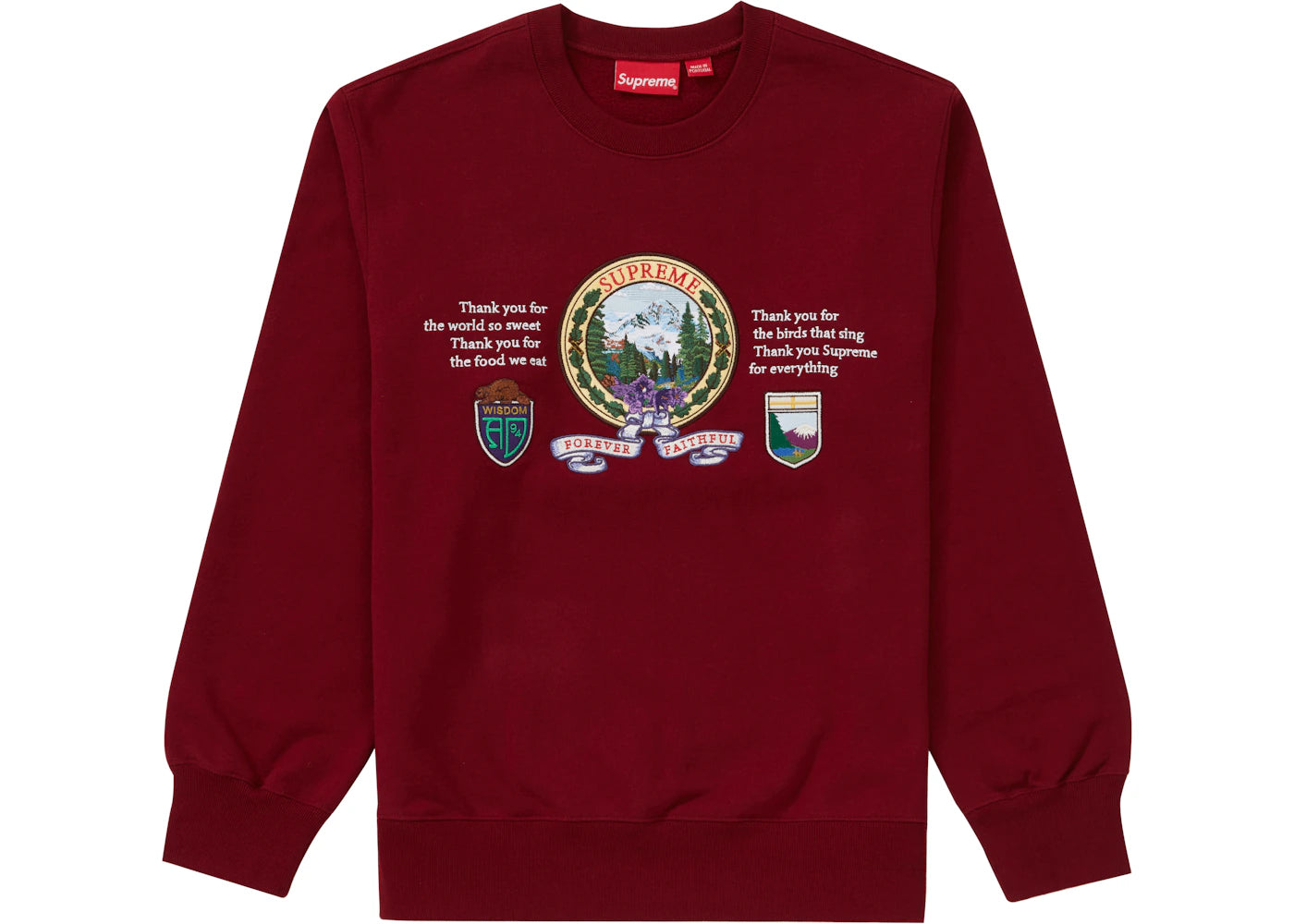 Supreme Mountain Crewneck Cardinal