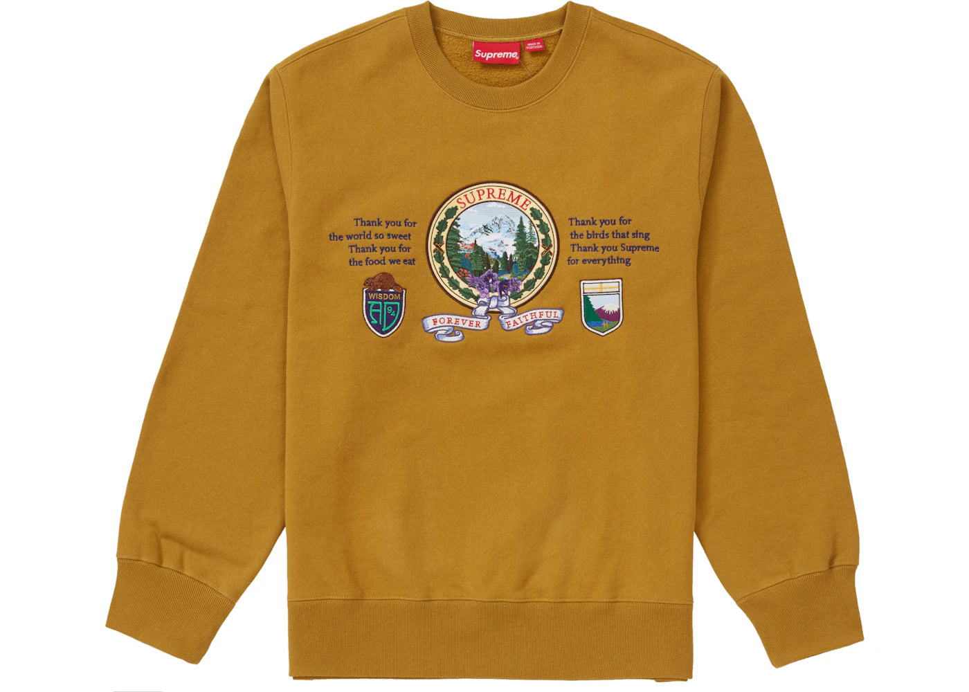 Supreme Mountain Crewneck Dark Mustard
