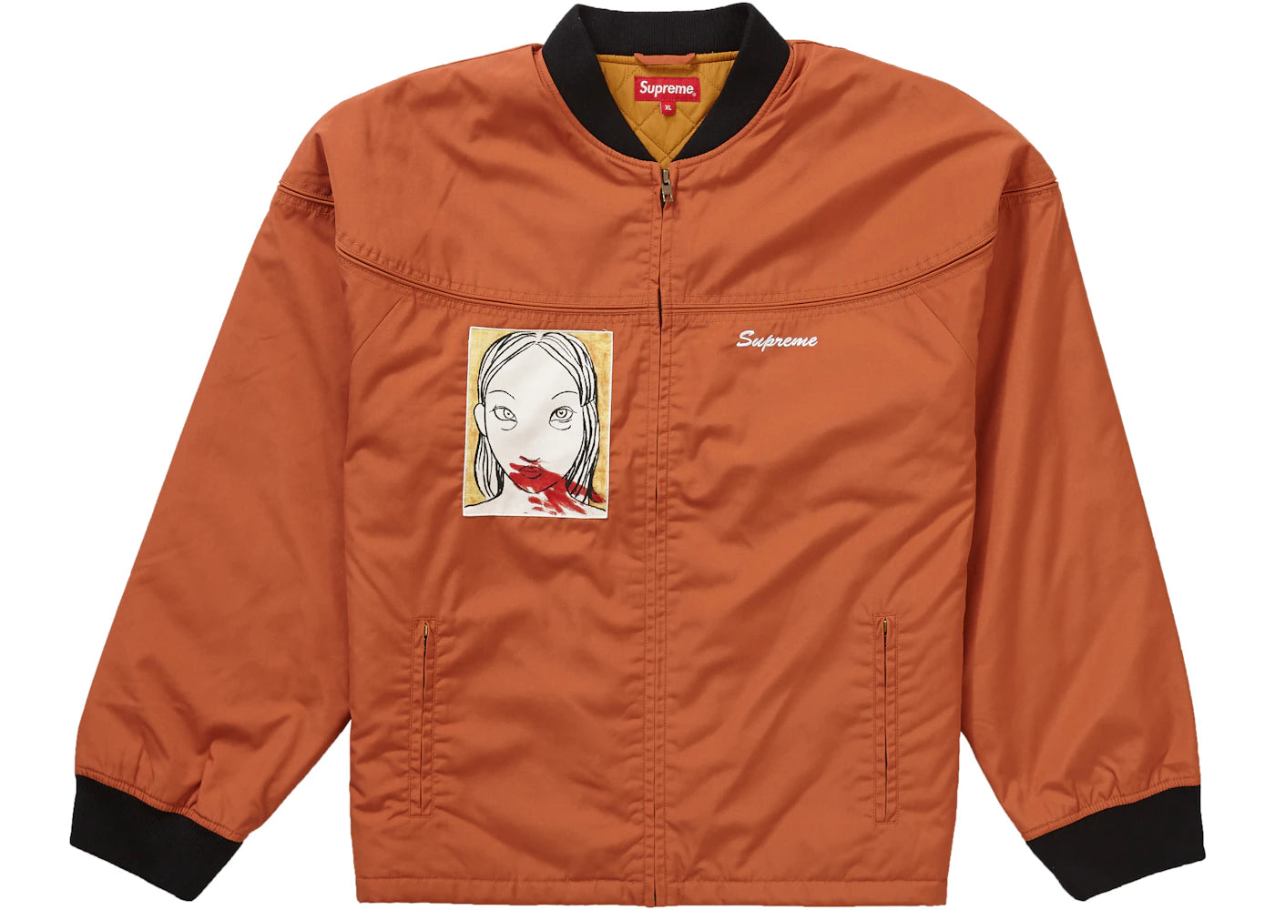 Supreme Mug Shot Crew Jacket Burnt Orange