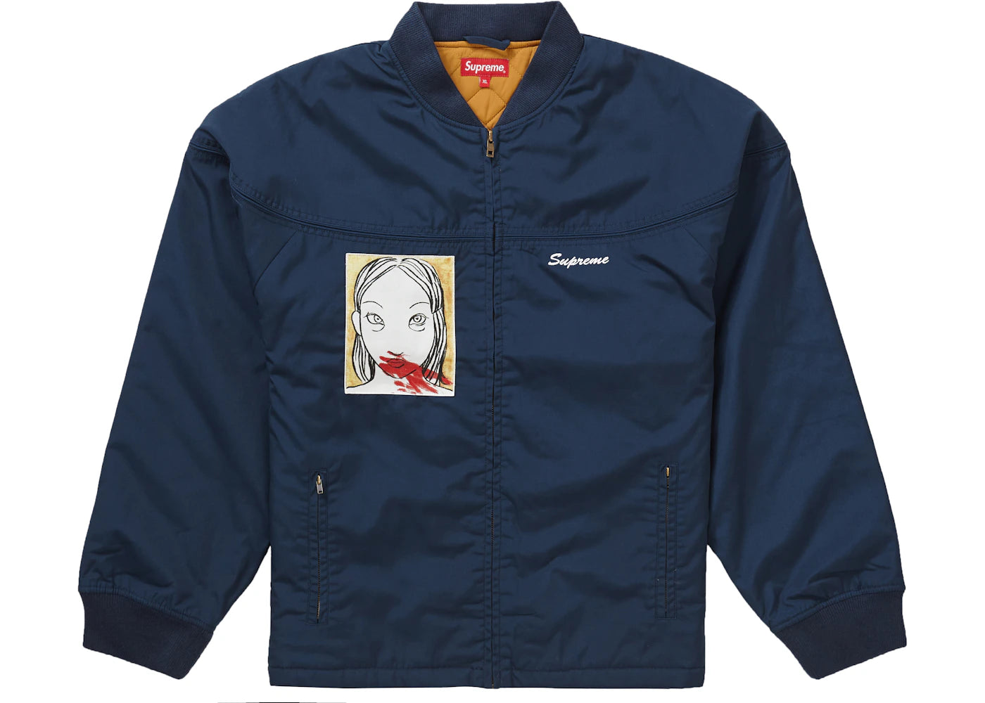 Supreme Mug Shot Crew Jacket Navy