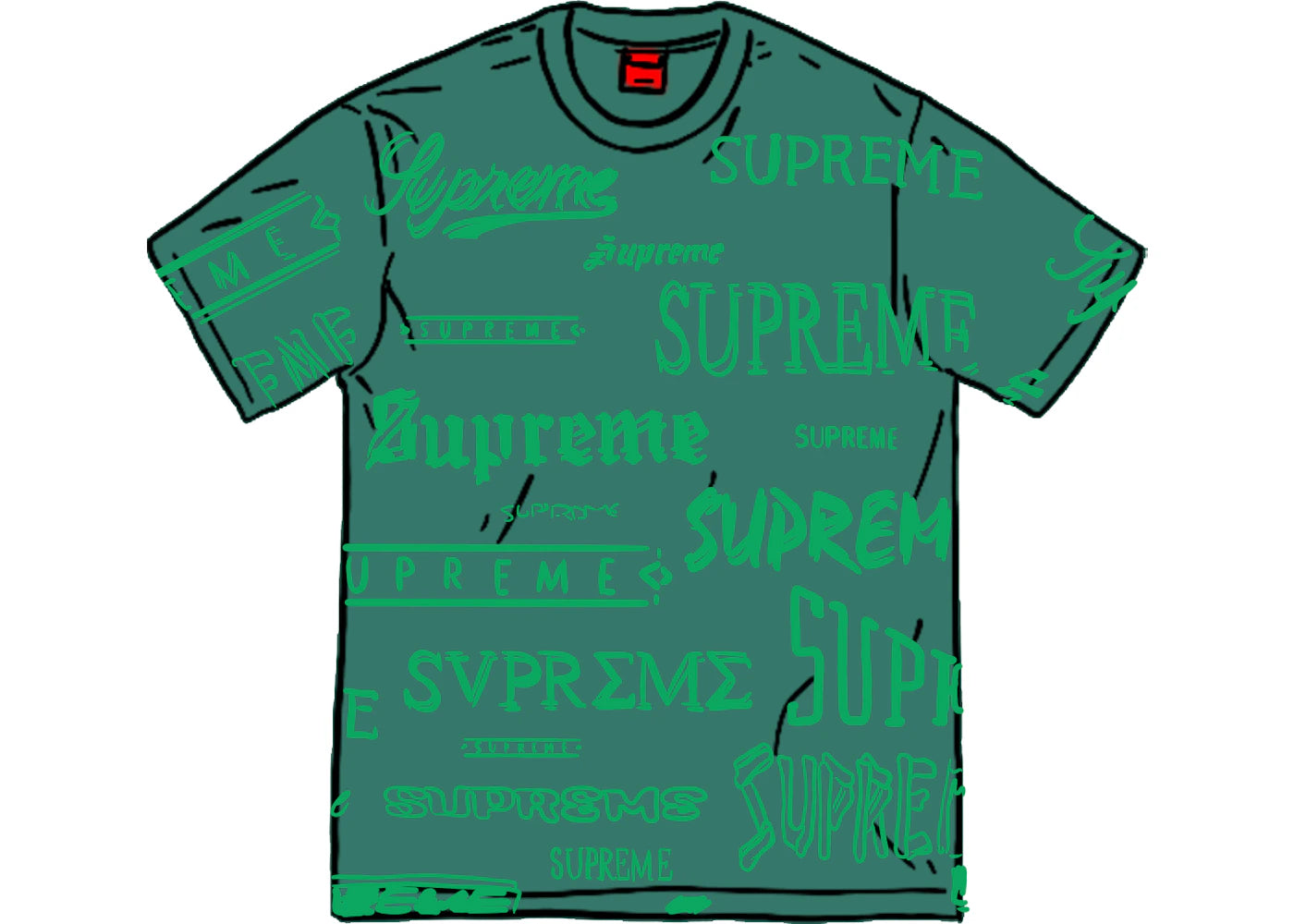 Supreme Multi Logo Tee Dark Teal