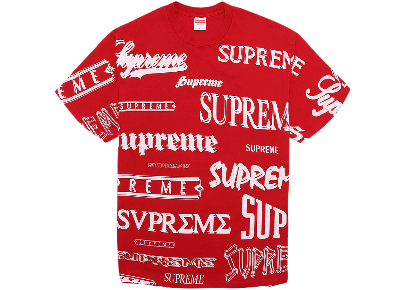 Supreme Multi Logo Tee Red
