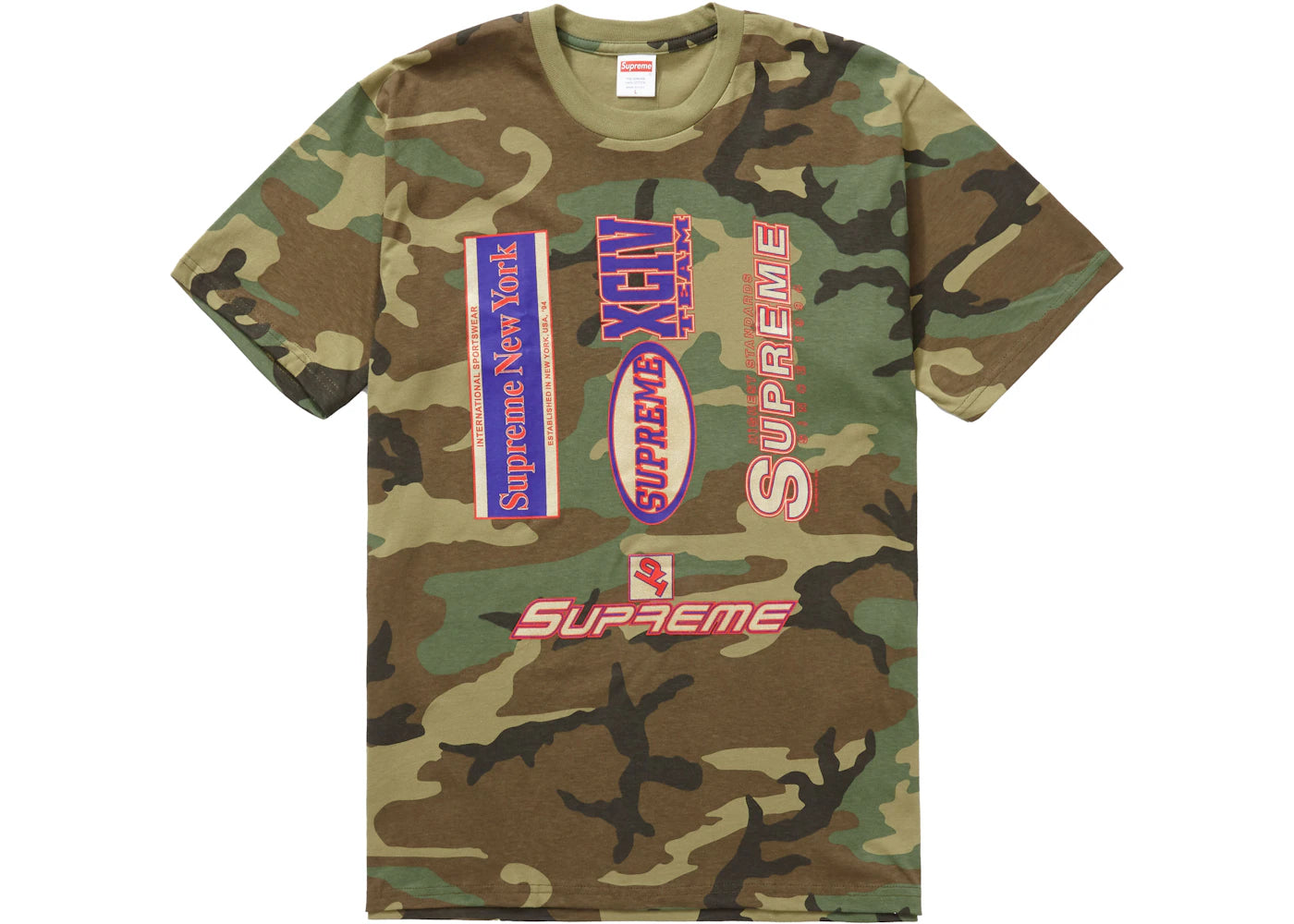 Supreme Multi Logos Tee Woodland Camo