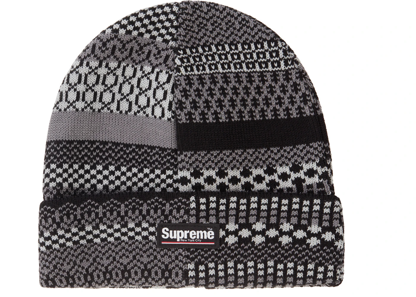 Supreme Multi Pattern Beanie Black