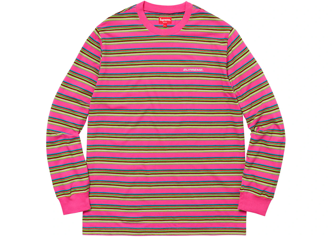 Supreme Multi Stripe L/S Top Pink