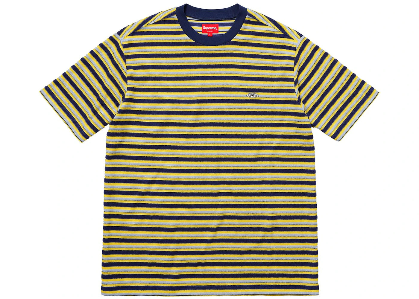 Supreme Multi Stripe Terry Tee Navy