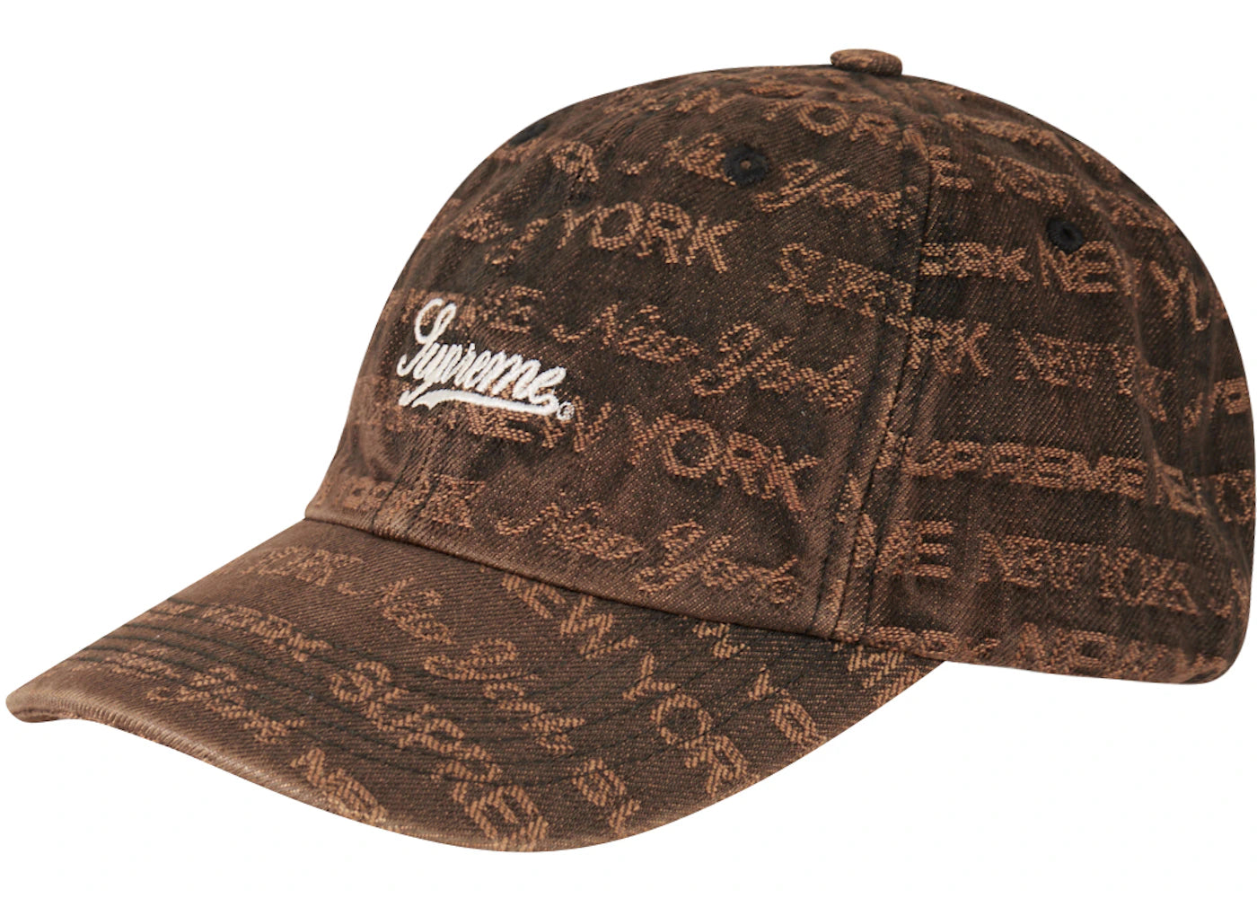 Supreme Multi Type Jacquard Denim 6-Panel Brown