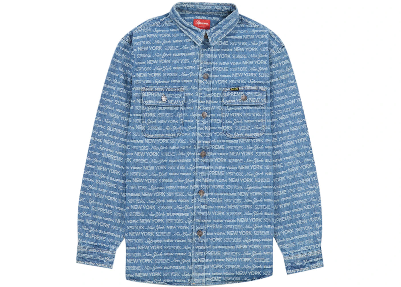Supreme Multi Type Jacquard Denim Shirt Blue