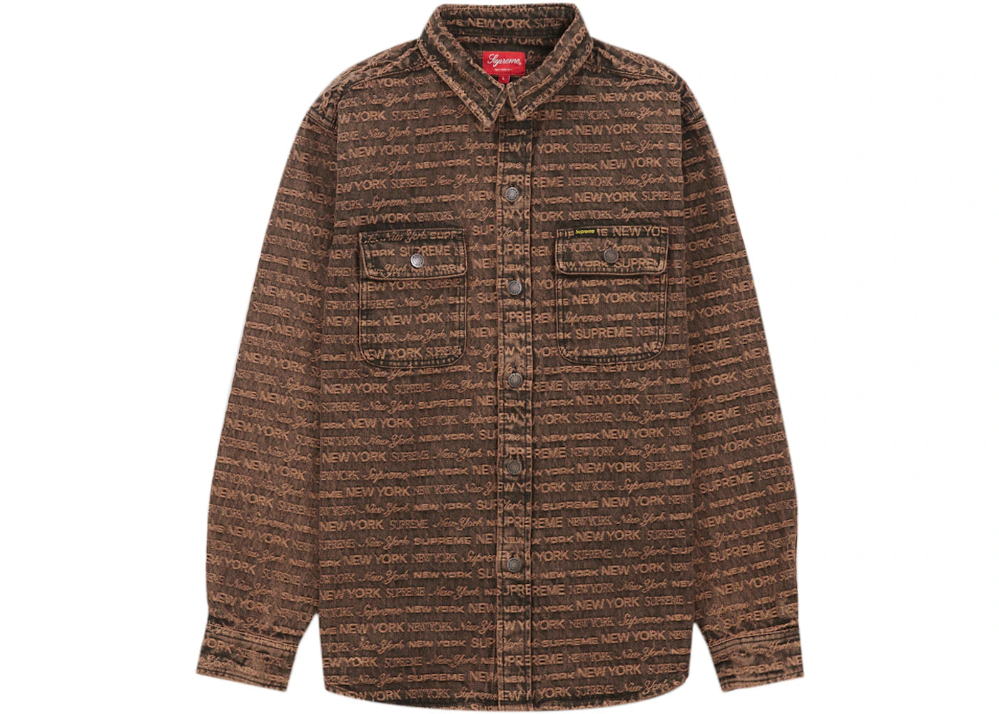 Supreme Multi Type Jacquard Denim Shirt Brown