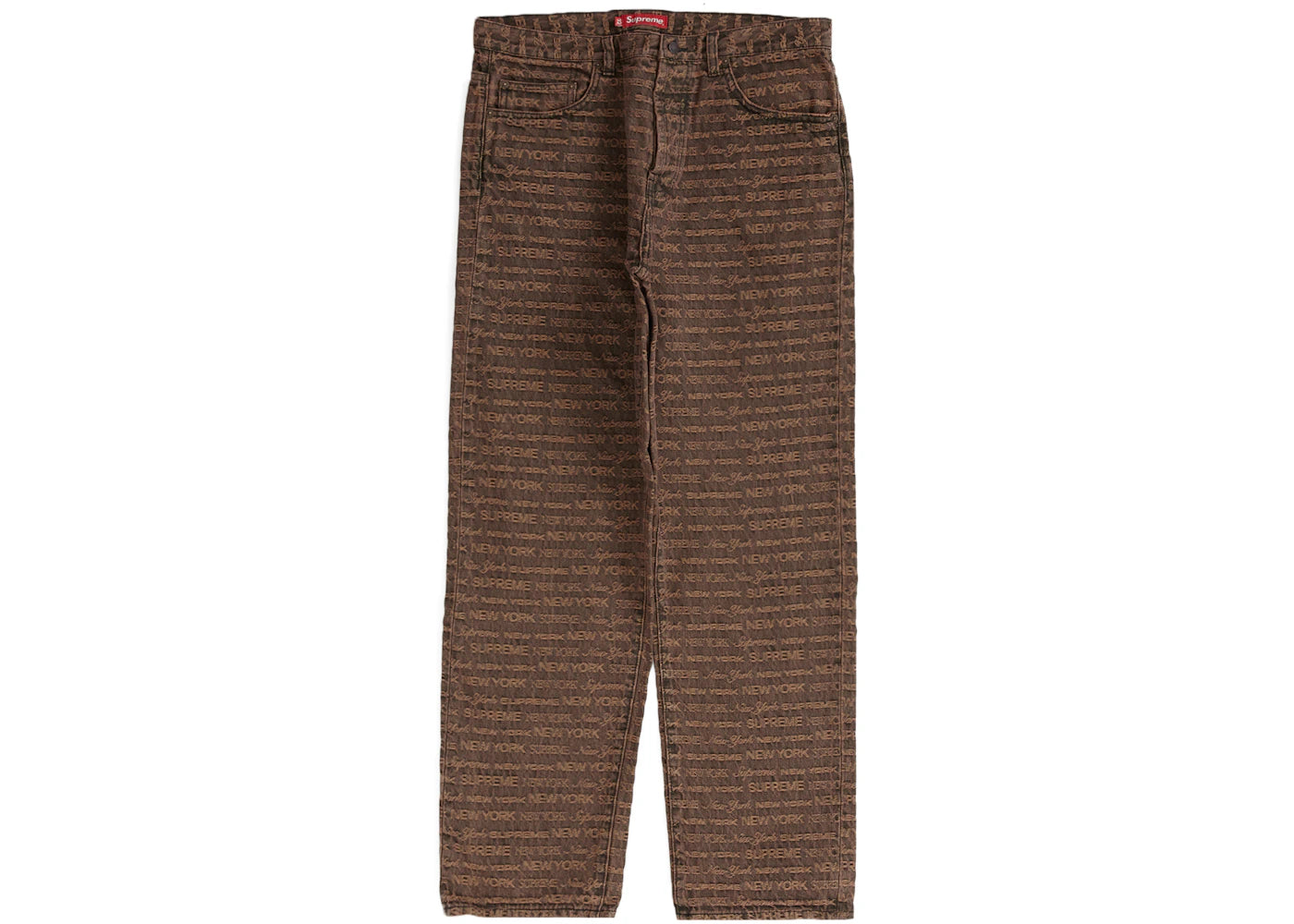 Supreme Multi Type Jacquard Regular Jean Brown