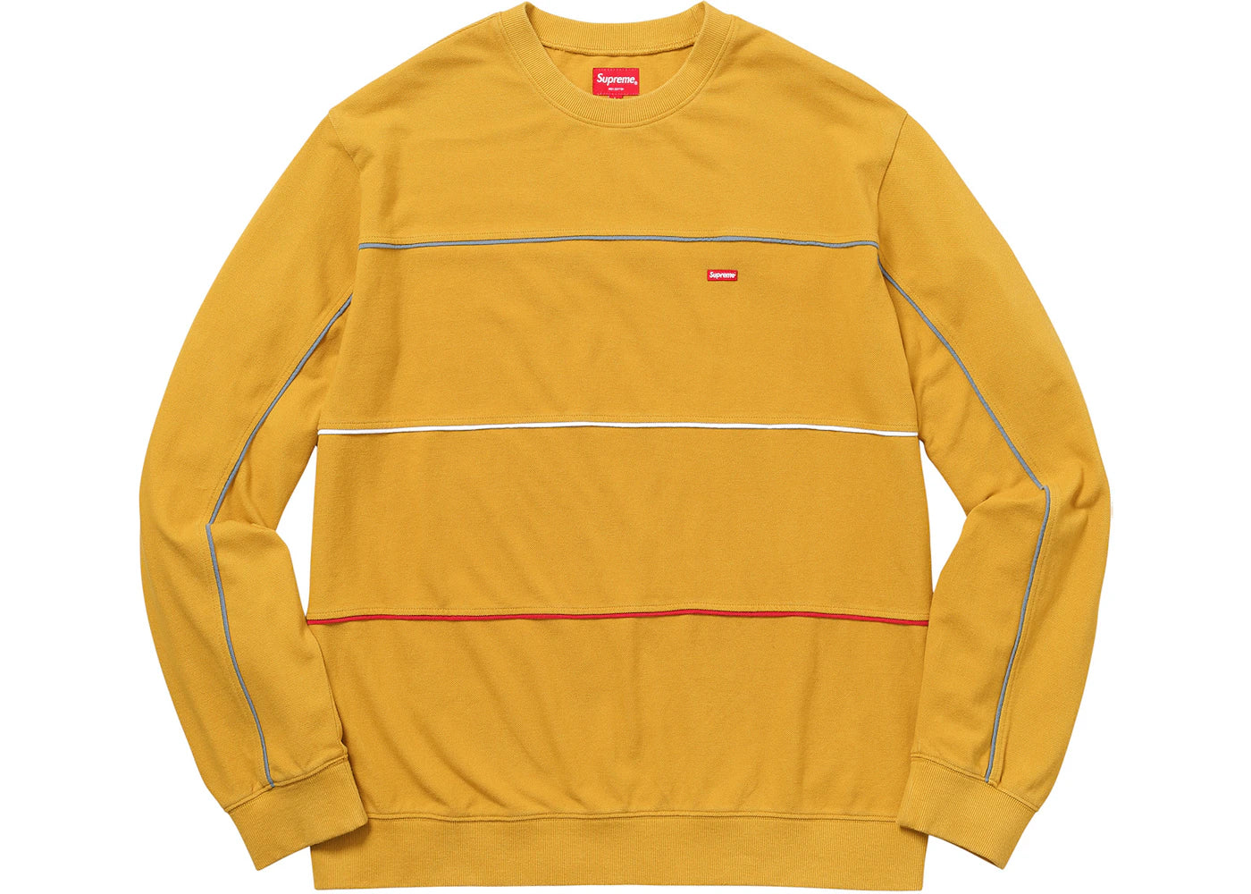 Supreme Multicolor Piping Pique Crewneck Dark Yellow