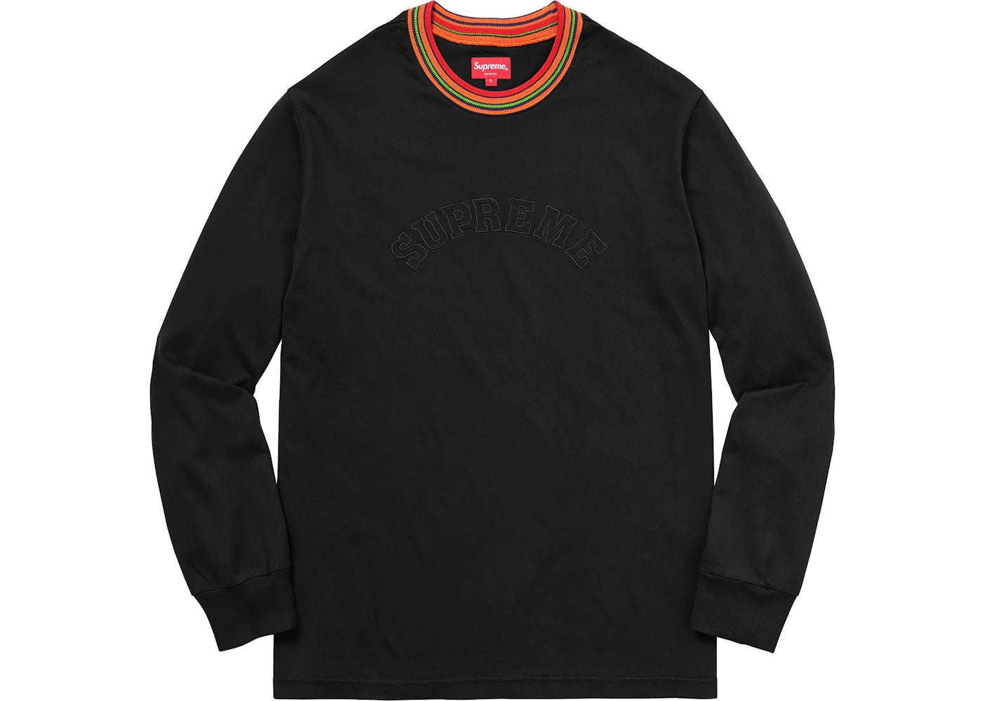 Supreme Multicolor Striped Rib L/S Top Black