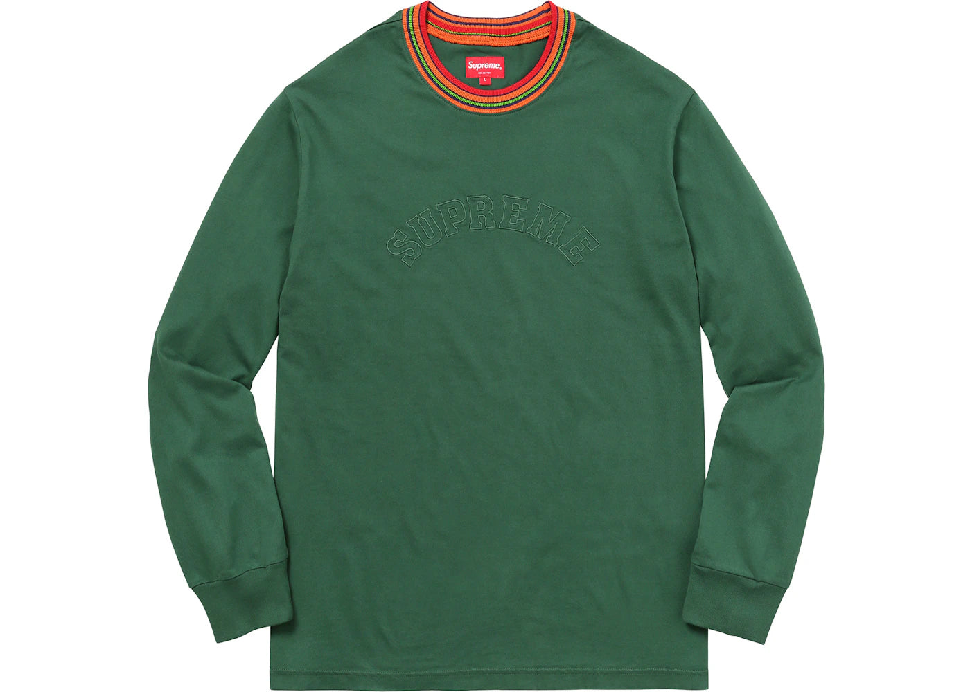 Supreme Multicolor Striped Rib L/S Top Dark Green
