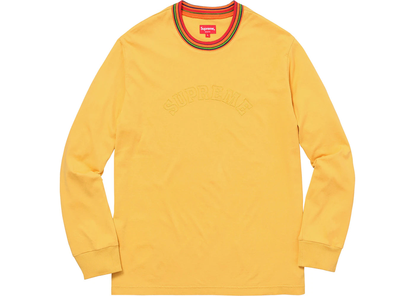 Supreme Multicolor Striped Rib L/S Top Yellow