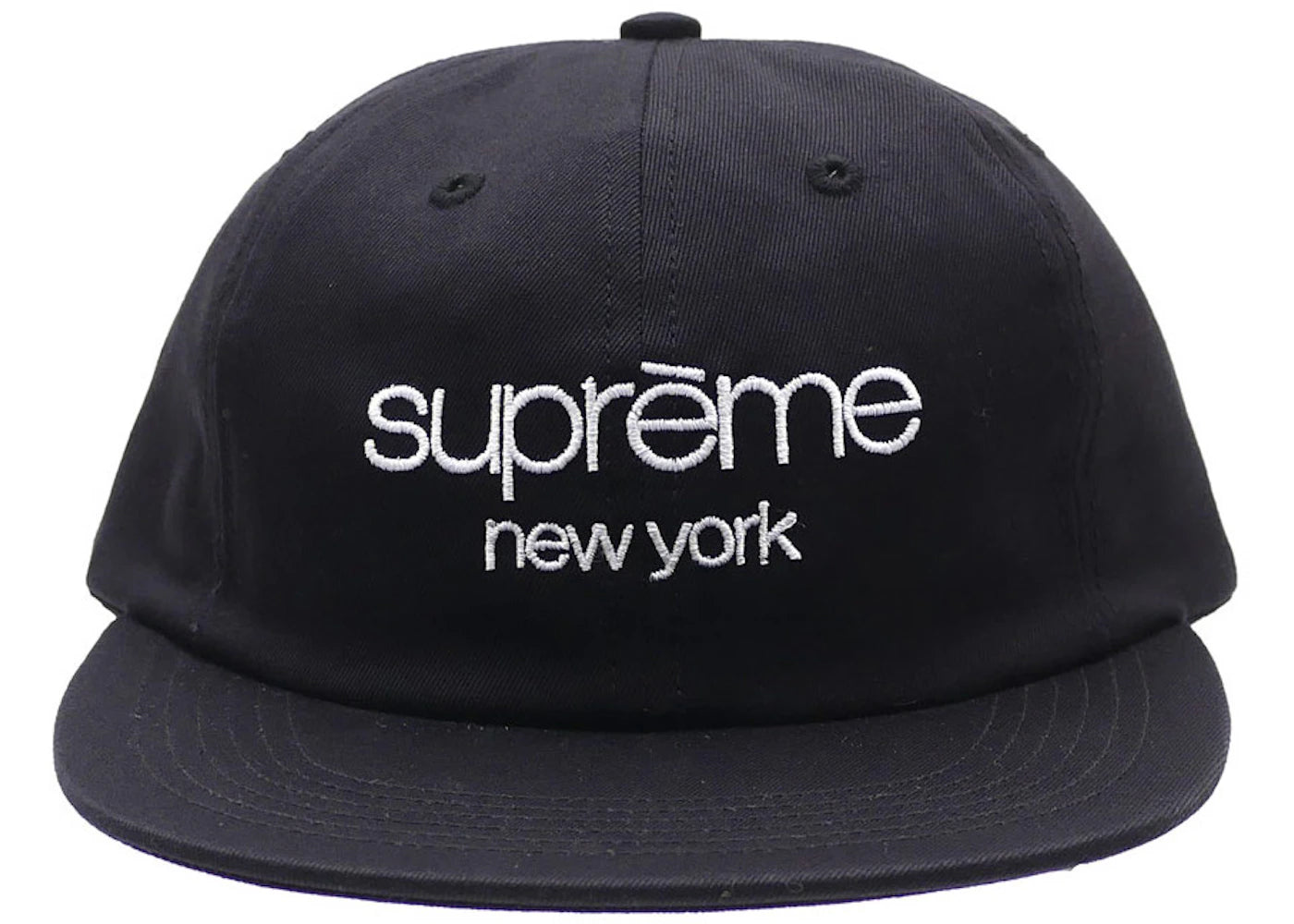 Supreme Multicolor Twill Classic Logo 6 Panel Cap Black