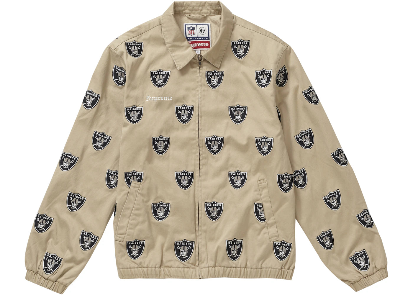 Supreme NFL x Raiders x '47 Embroidered Harrington Jacket Khaki