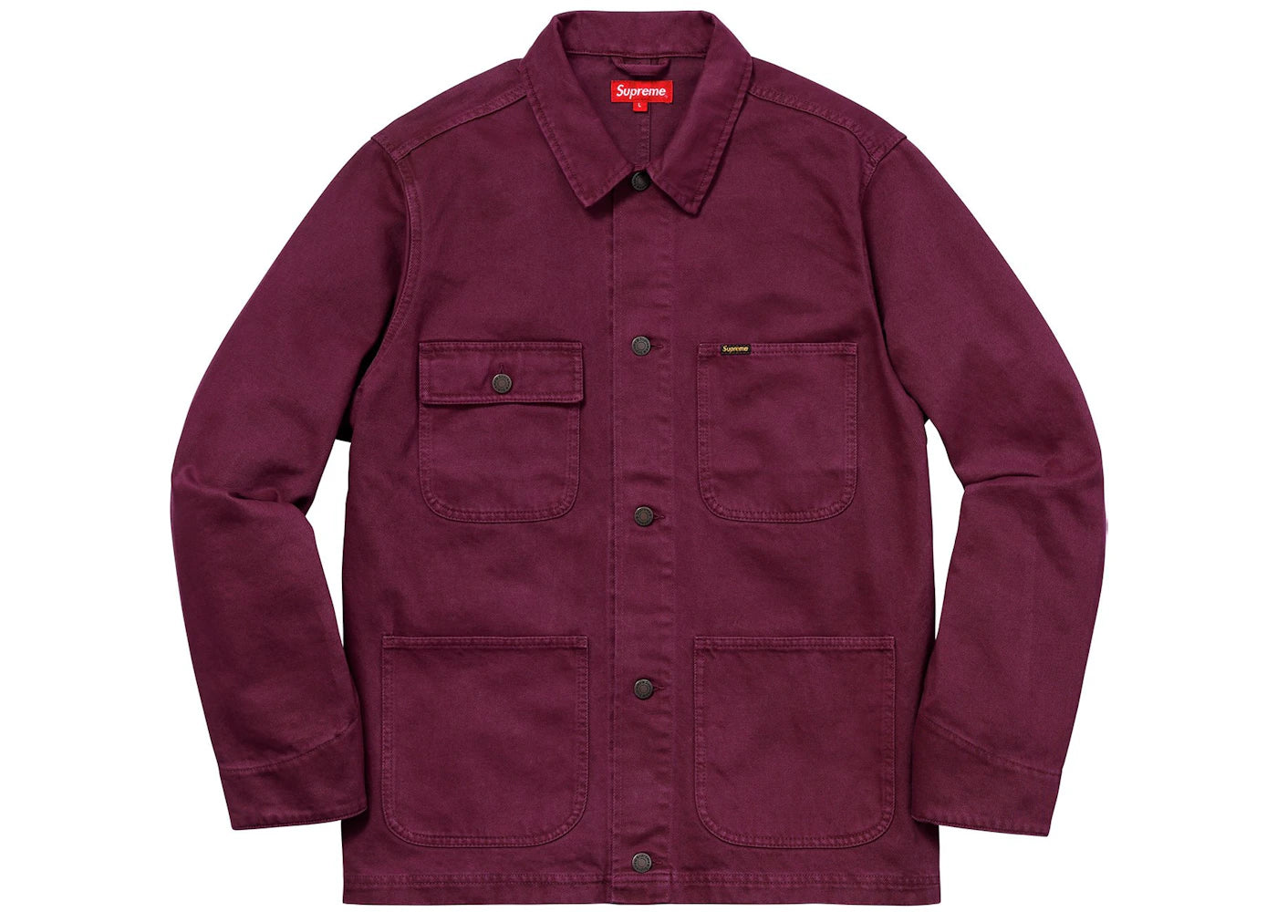 Supreme NY Tapestry Denim Chore Coat Maroon