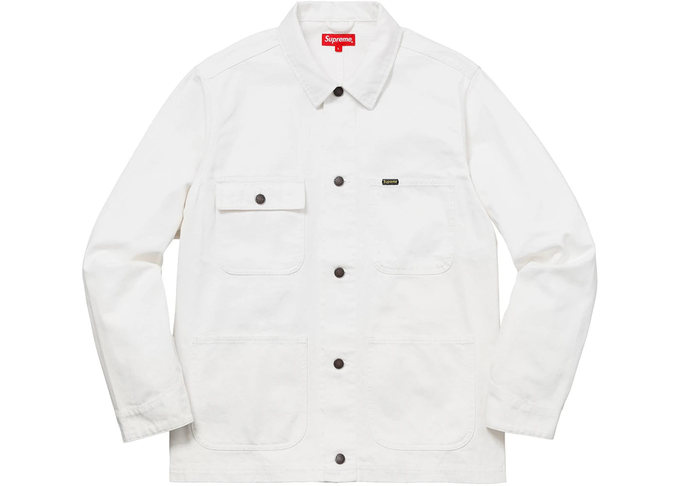 Supreme NY Tapestry Denim Chore Coat White