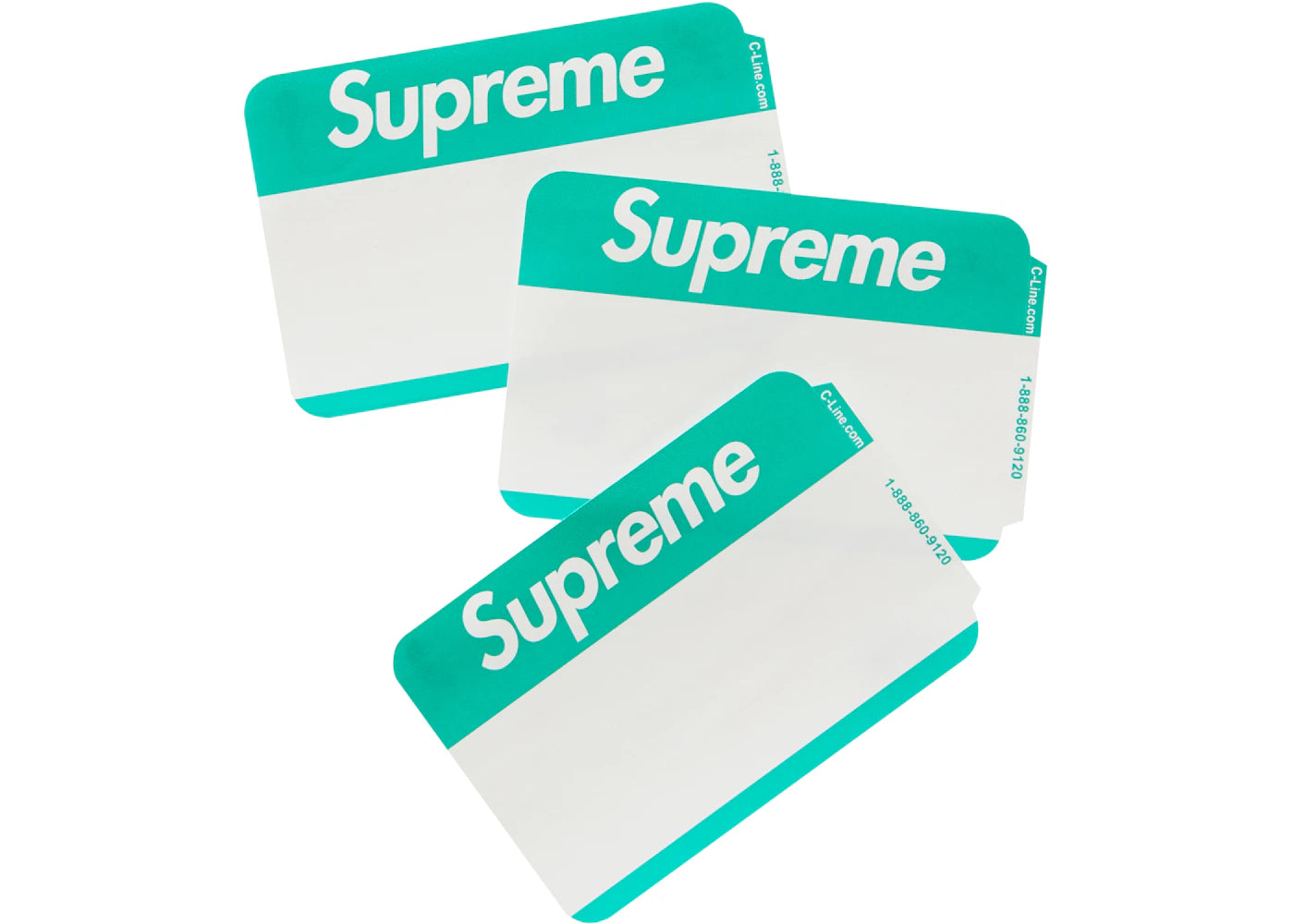 Supreme Name Badge Stickers (Pack of 100) Green