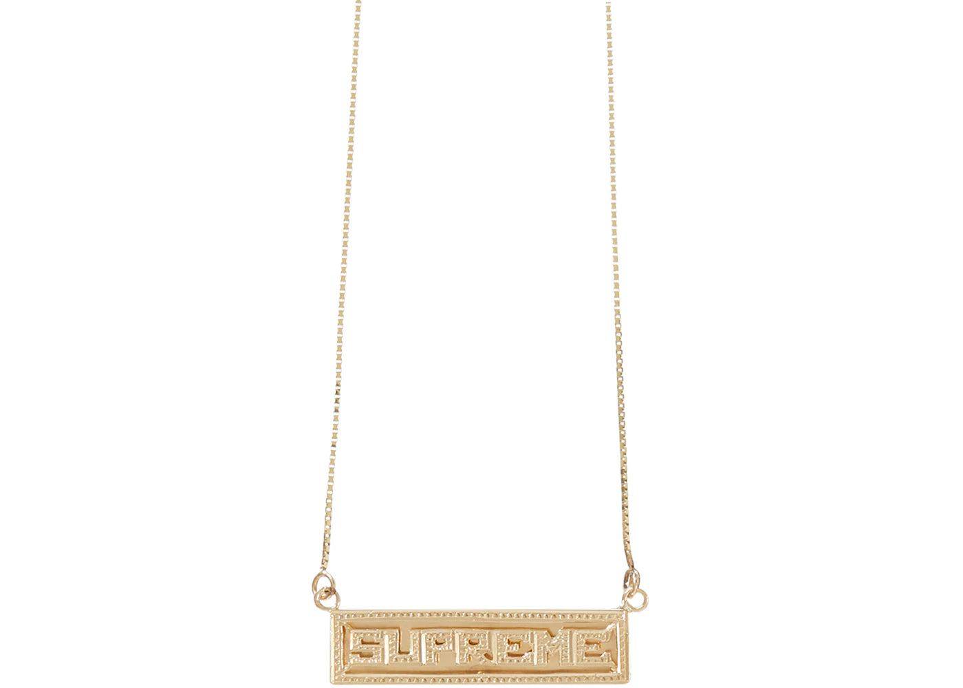 Supreme Name Plate Pendant 14k Gold