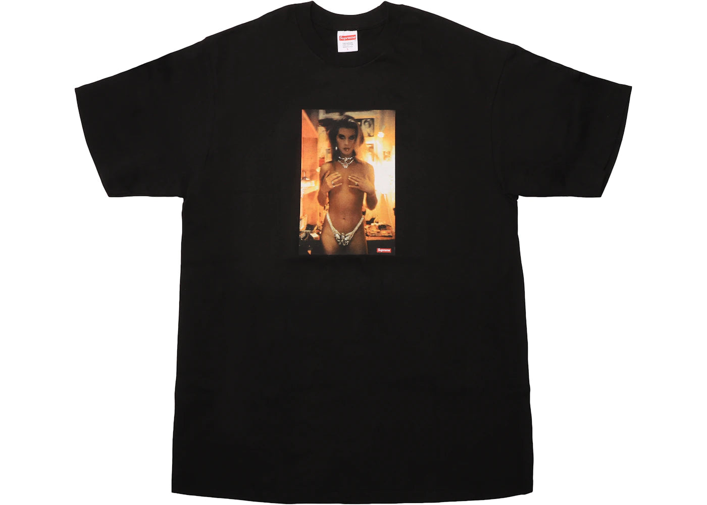 Supreme Nan Goldin Kim in Rhinestone Tee Black