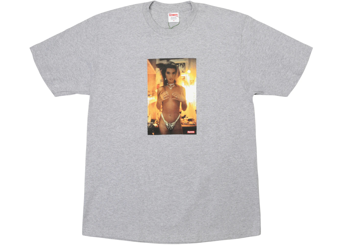 Supreme Nan Goldin Kim in Rhinestone Tee Heather Grey