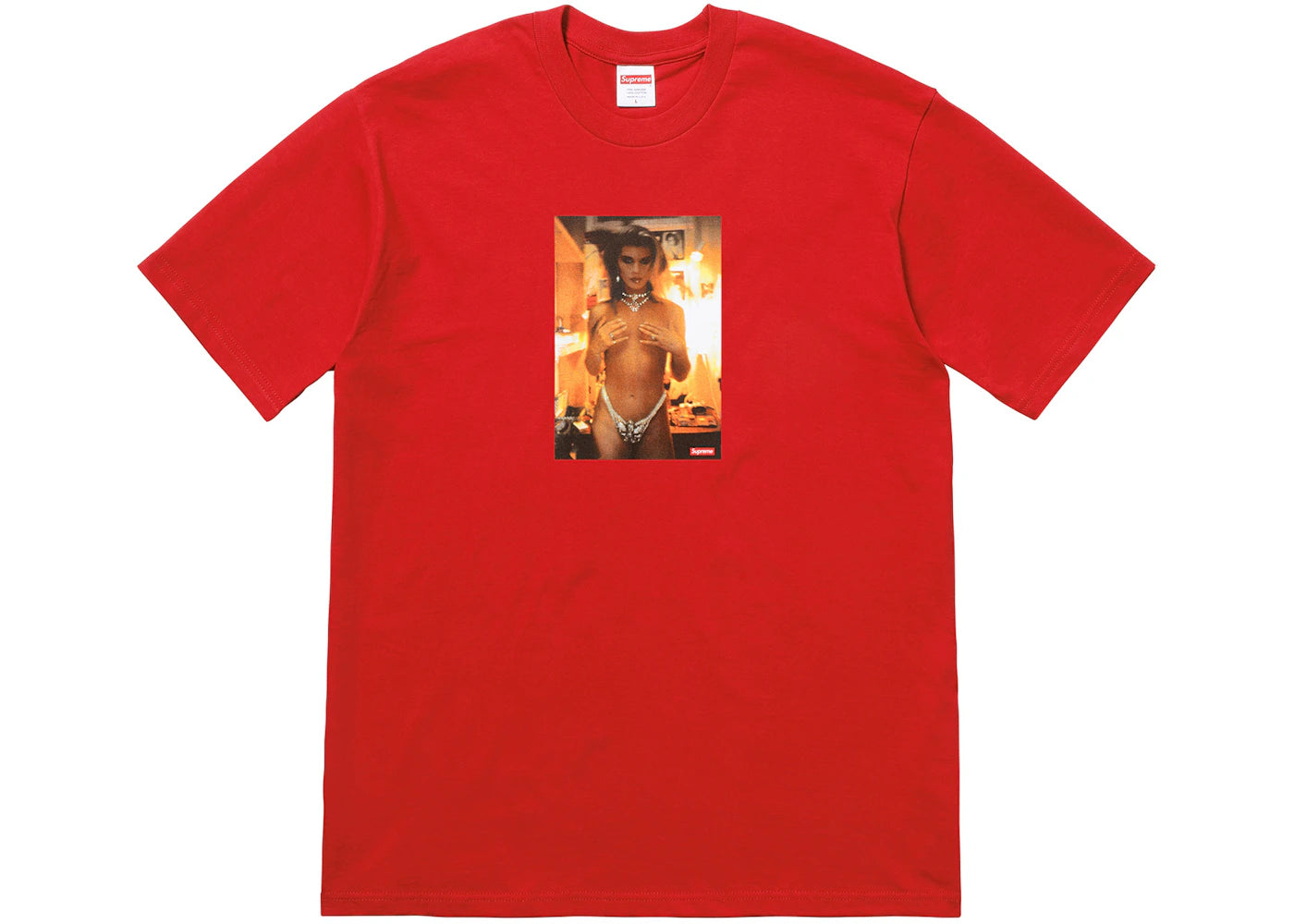 Supreme Nan Goldin Kim in Rhinestone Tee Red