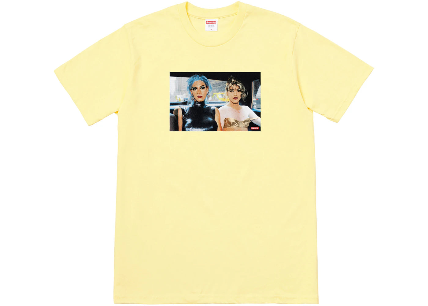 Supreme Nan Goldin Misty and Jimmy Paulette Tee Pale Yellow