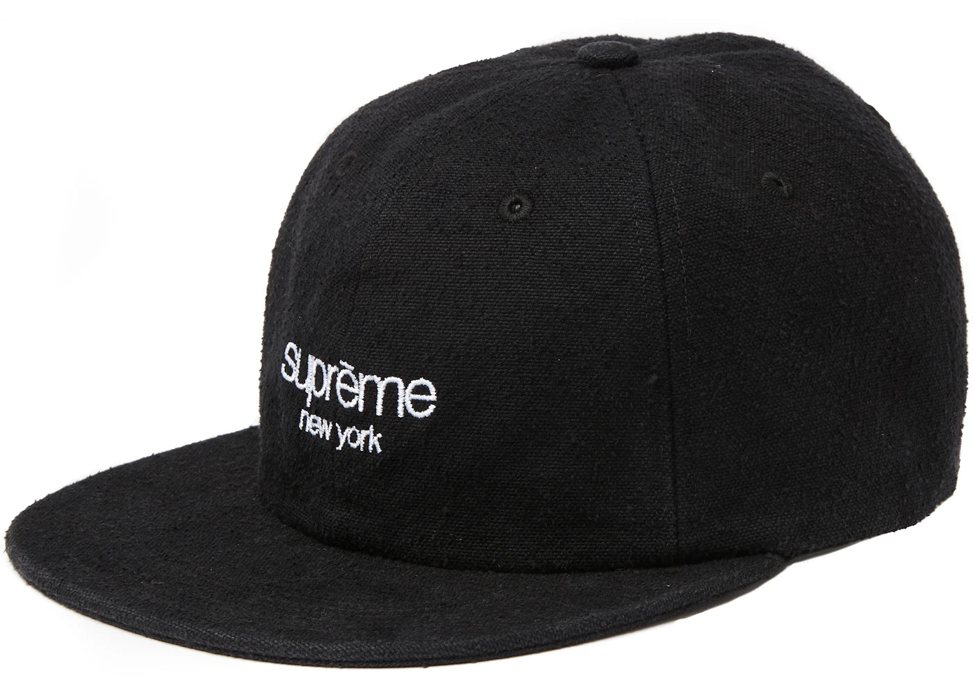 Supreme Napped Canvas Classic Logo 6-Panel Black